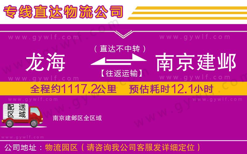 龍海到南京建鄴區(qū)物流公司