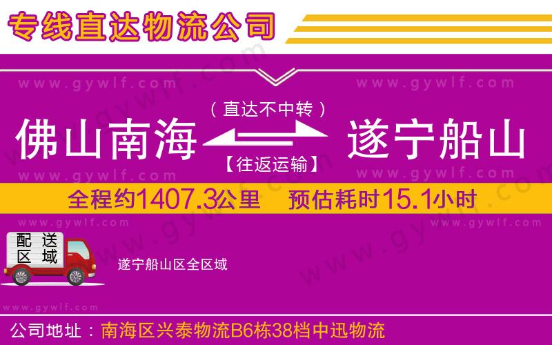 佛山南海到遂寧船山區(qū)物流公司