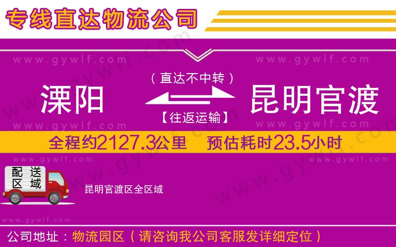 溧陽(yáng)到昆明官渡區(qū)物流公司