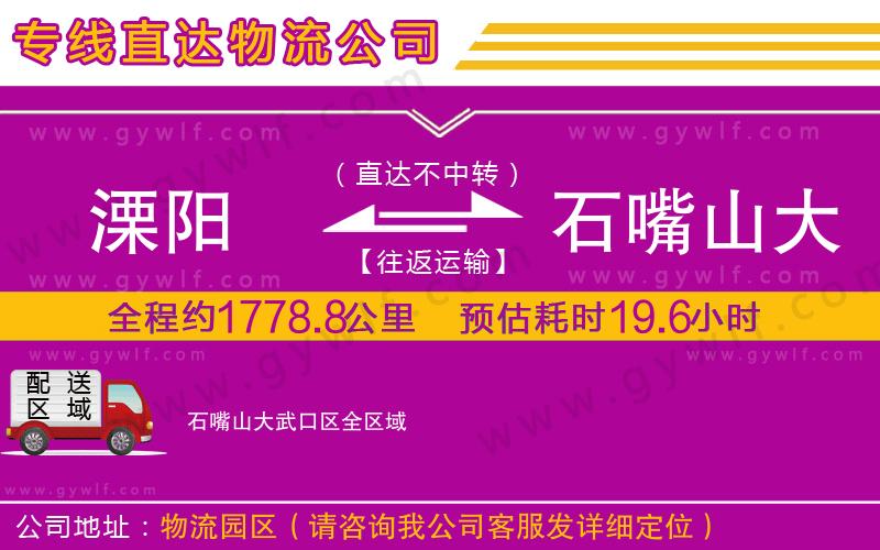溧陽到石嘴山大武口區(qū)物流公司