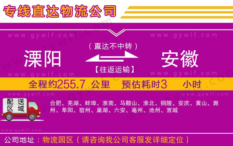 溧陽到安徽物流公司