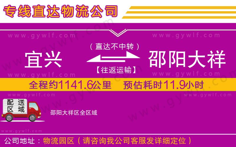 宜興到邵陽大祥區(qū)物流公司