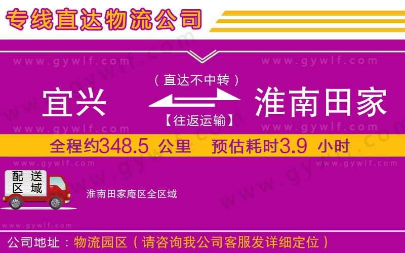 宜興到淮南田家庵區(qū)物流公司