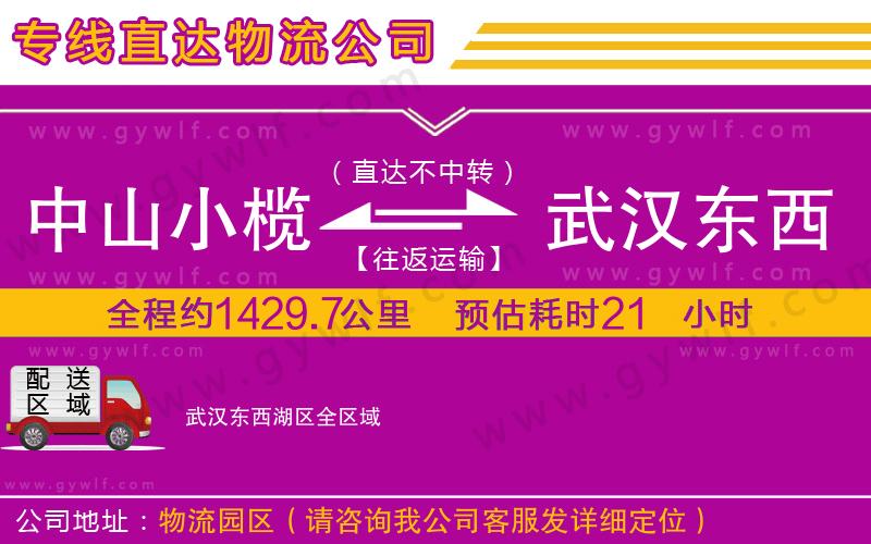 中山小欖到武漢東西湖區(qū)物流公司