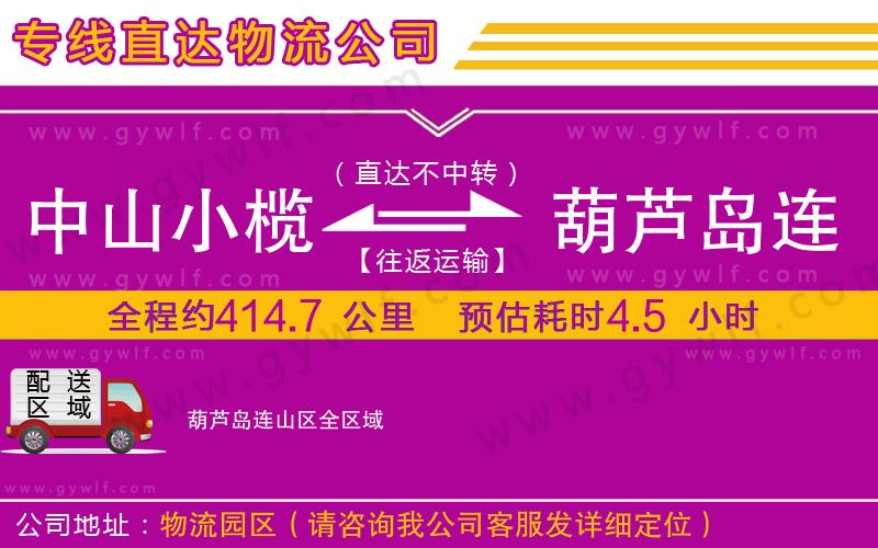 中山小欖到葫蘆島連山區(qū)物流公司