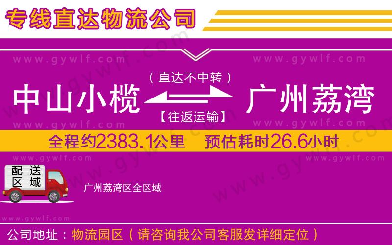 中山小欖到廣州荔灣區(qū)物流公司