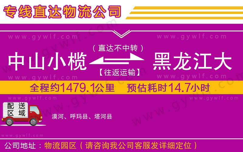 中山小欖到黑龍江大興安嶺地區(qū)物流公司