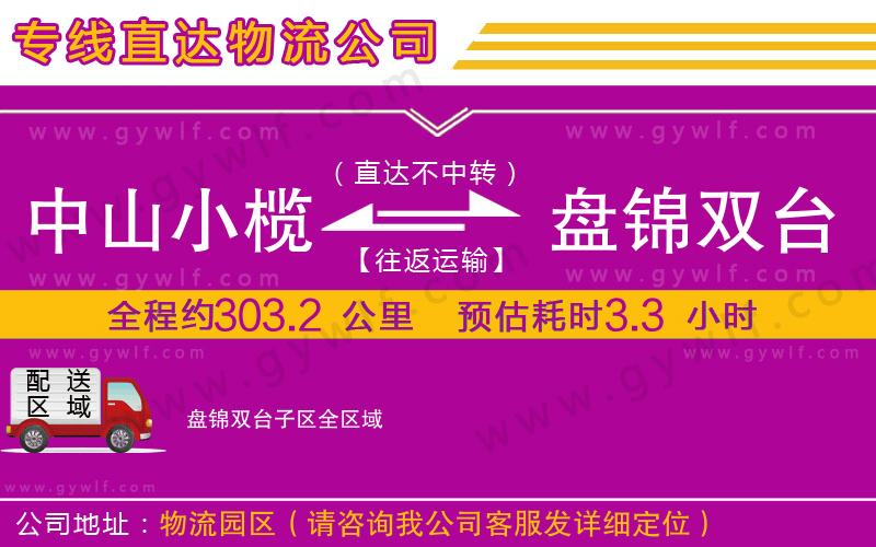 中山小欖到盤錦雙臺子區(qū)物流公司