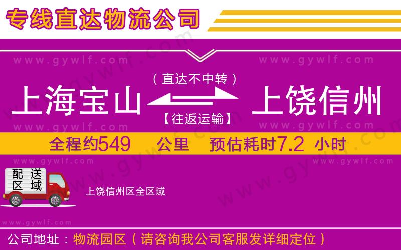 上海寶山區(qū)到上饒信州區(qū)物流公司