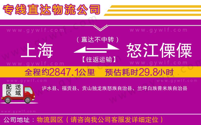 上海到怒江傈僳族自治州貨運公司 上海到怒江傈僳族自治州貨運公司