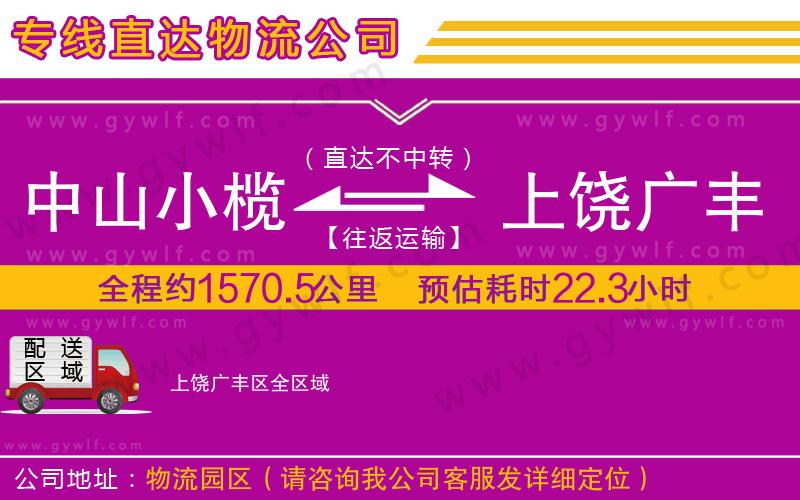 中山小欖到上饒廣豐區(qū)物流公司