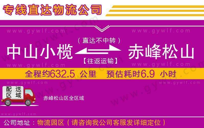 中山小欖到赤峰松山區(qū)物流公司