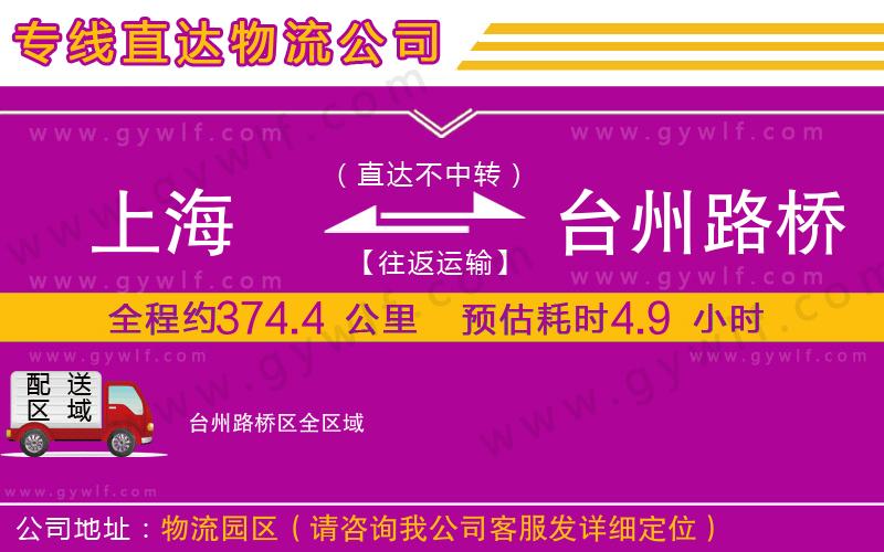 上海到臺州路橋區(qū)貨運專線