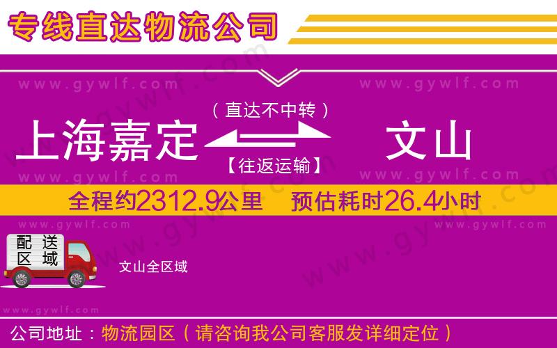 上海嘉定區(qū)到文山物流公司
