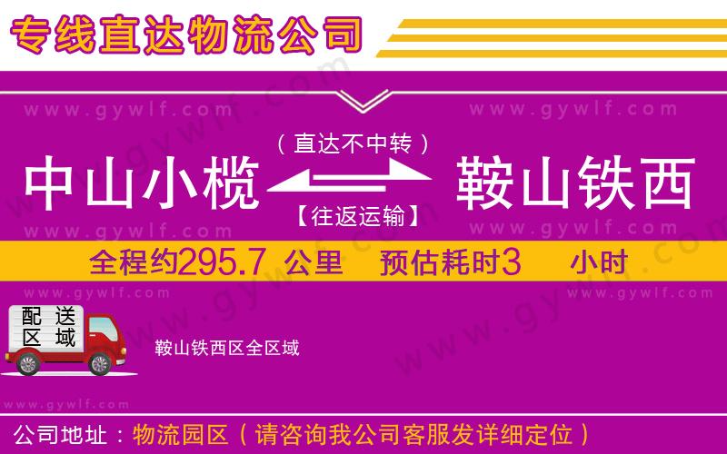 中山小欖到鞍山鐵西區(qū)物流公司