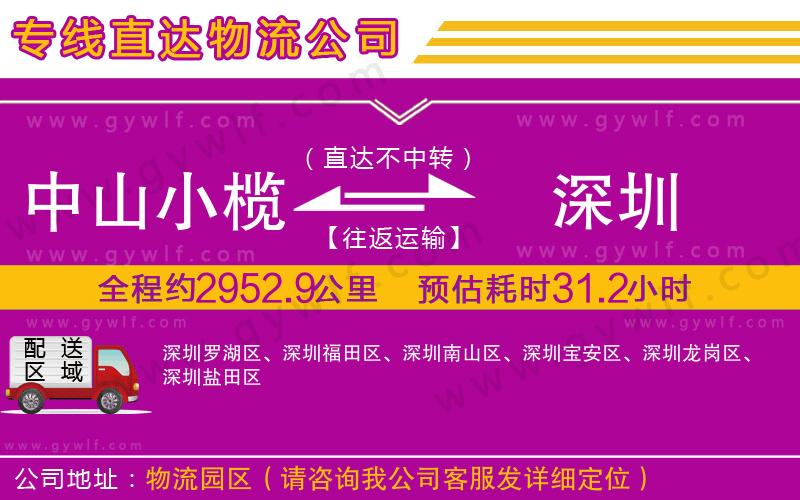 中山小欖到深圳物流公司 中山小欖到深圳物流公司