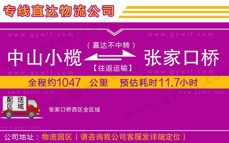 中山小欖到張家口橋西區(qū)物流公司