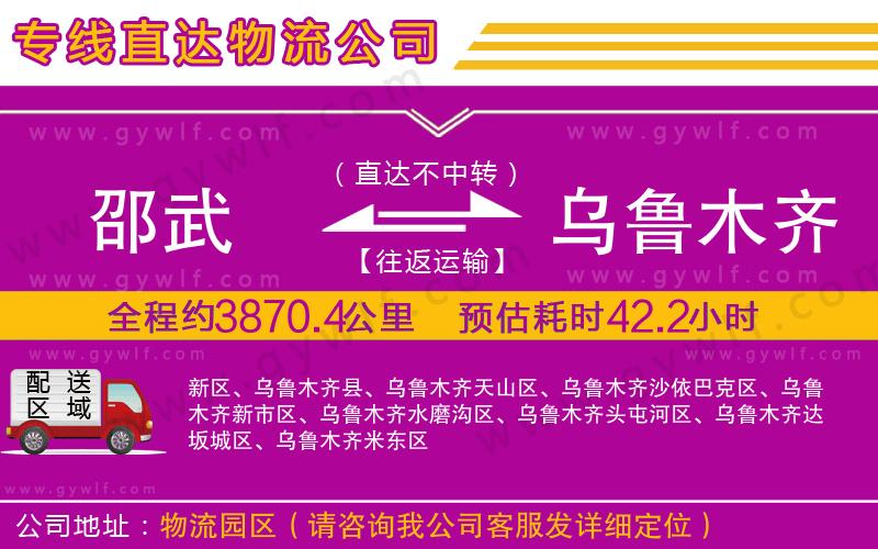 邵武到烏魯木齊物流公司