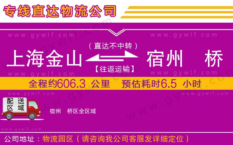 上海金山區(qū)到宿州埇橋區(qū)物流公司