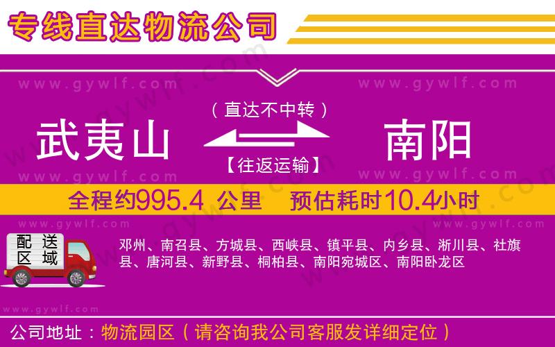 武夷山到南陽物流公司