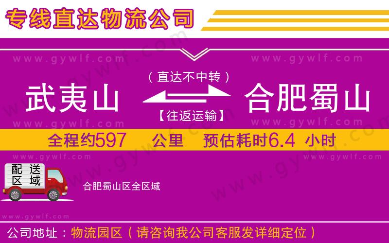 武夷山到合肥蜀山區(qū)物流公司