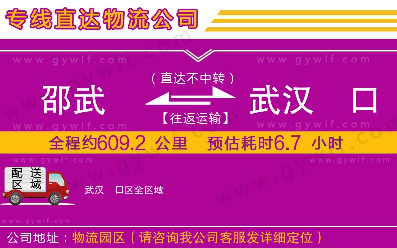 邵武到武漢硚口區(qū)物流公司