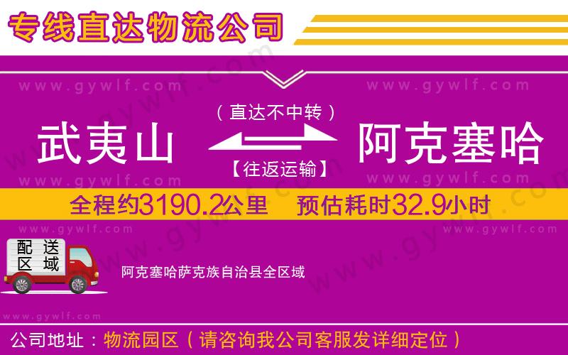 武夷山到阿克塞哈薩克族自治縣物流公司