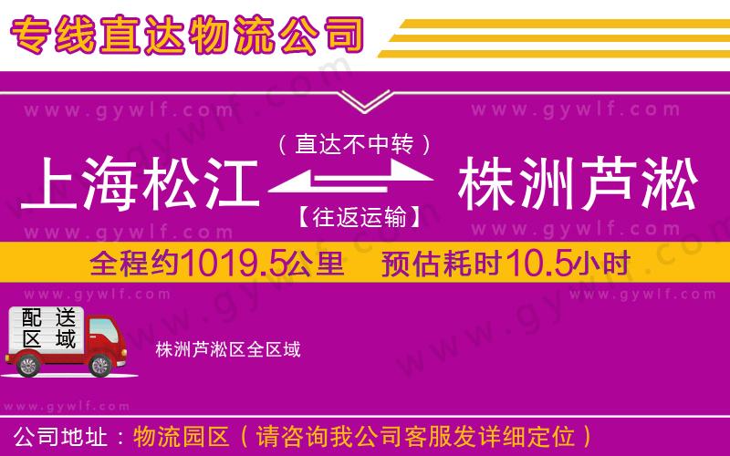 上海松江區(qū)到株洲蘆淞區(qū)物流公司