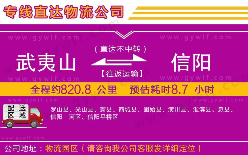 武夷山到信陽物流公司
