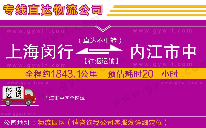 上海閔行區(qū)到內(nèi)江市中區(qū)物流公司