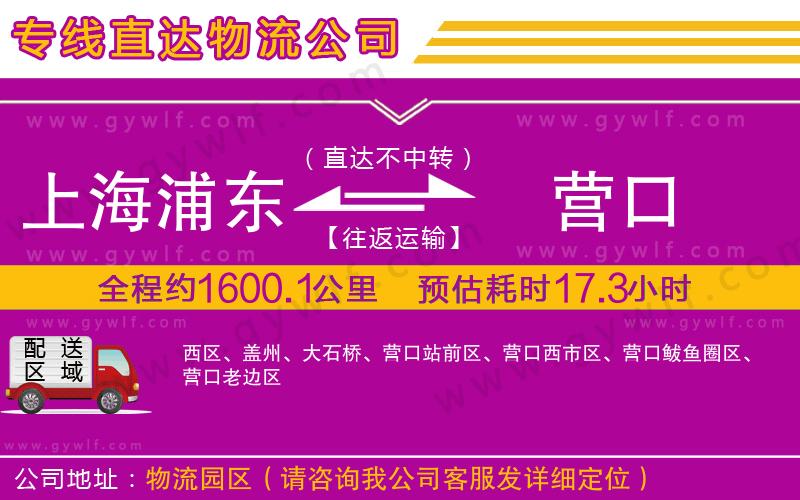 上海浦東區(qū)到營(yíng)口物流公司