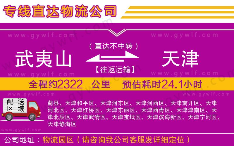 武夷山到天津物流公司 武夷山到天津物流公司
