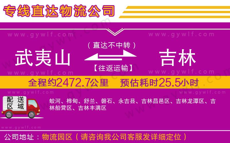 武夷山到吉林物流公司