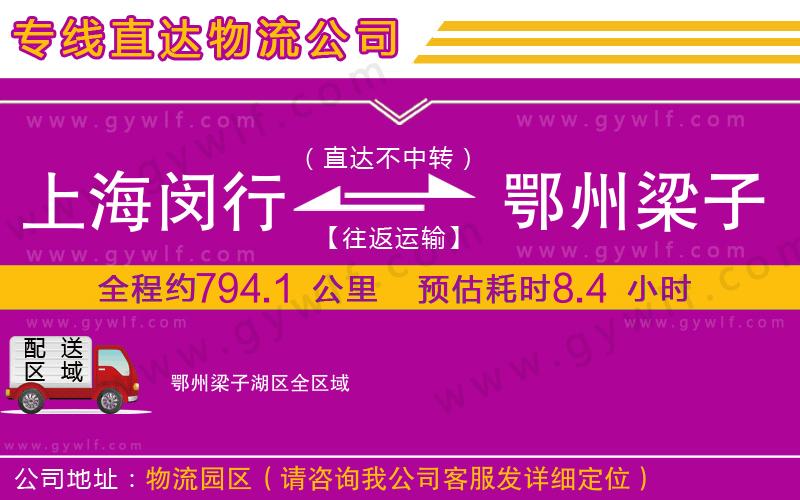 上海閔行區(qū)到鄂州梁子湖區(qū)物流公司