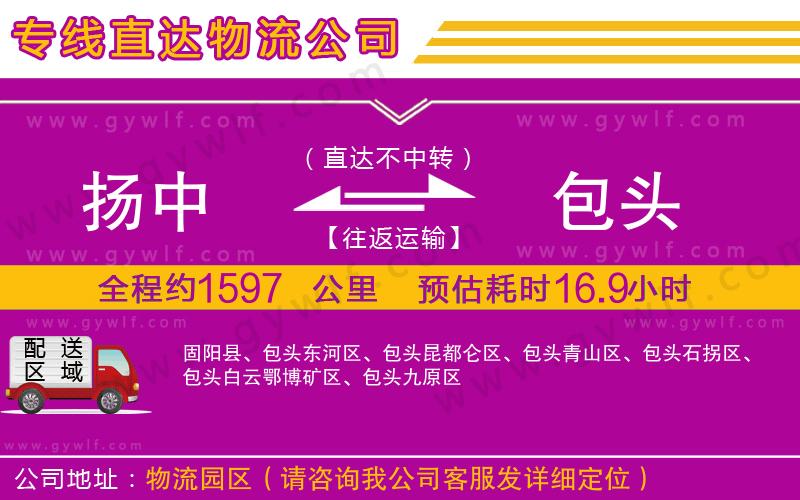 揚中到包頭物流公司 揚中到包頭物流公司