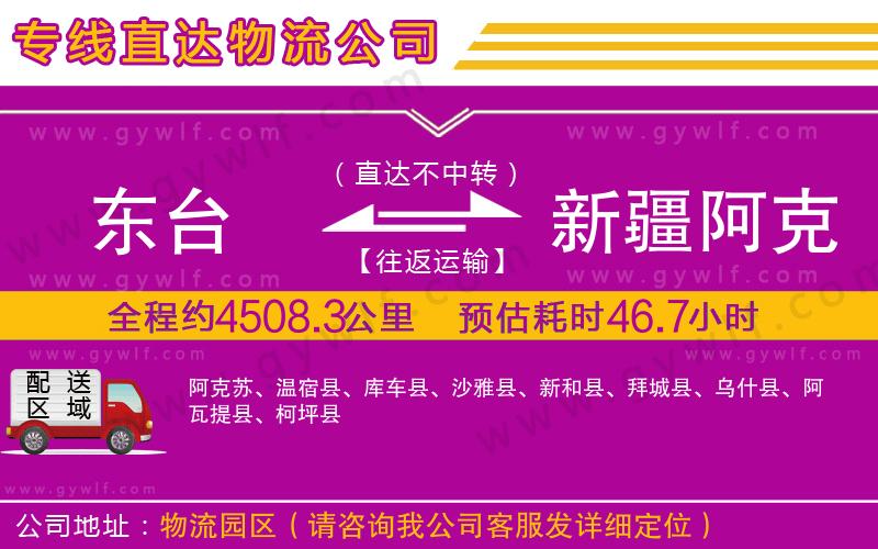 東臺到新疆阿克蘇地區(qū)物流公司