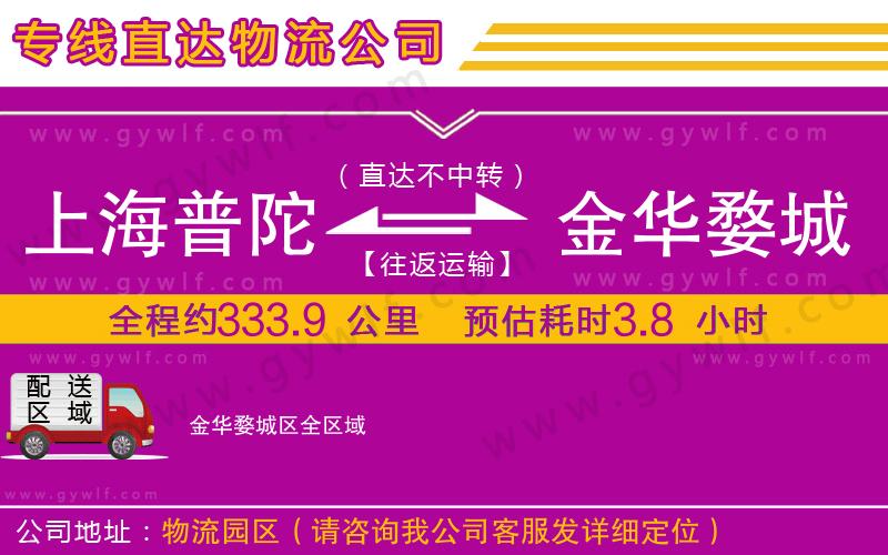 上海普陀區(qū)到金華婺城區(qū)物流公司