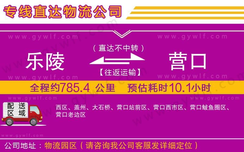 樂陵到營口物流公司