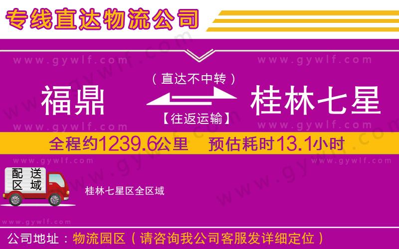 福鼎到桂林七星區(qū)物流公司