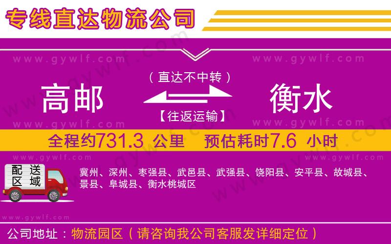 高郵到衡水物流公司