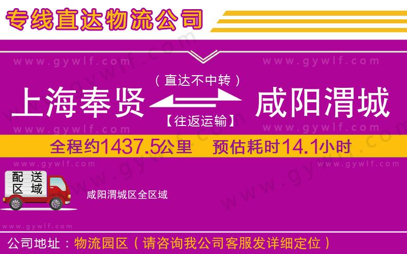 上海奉賢區(qū)到咸陽(yáng)渭城區(qū)物流公司