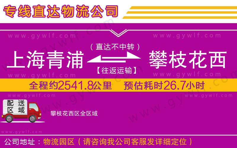 上海青浦區(qū)到攀枝花西區(qū)物流公司