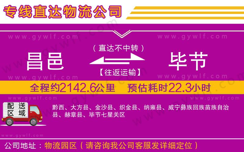 昌邑到畢節(jié)物流公司