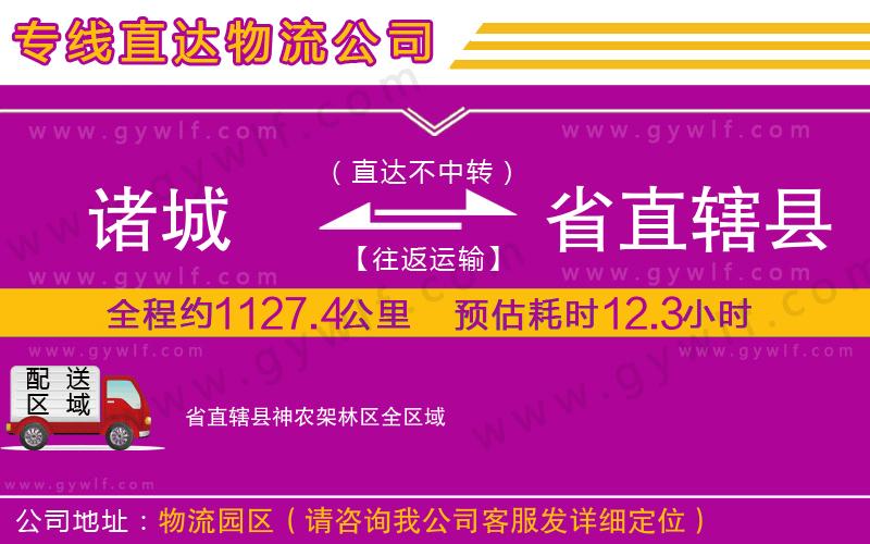 諸城到省直轄縣神農(nóng)架林區(qū)物流公司