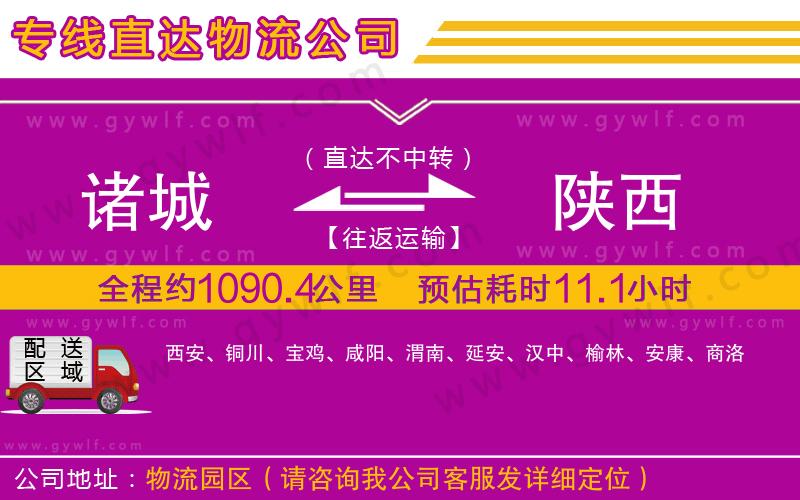 諸城到陜西物流公司
