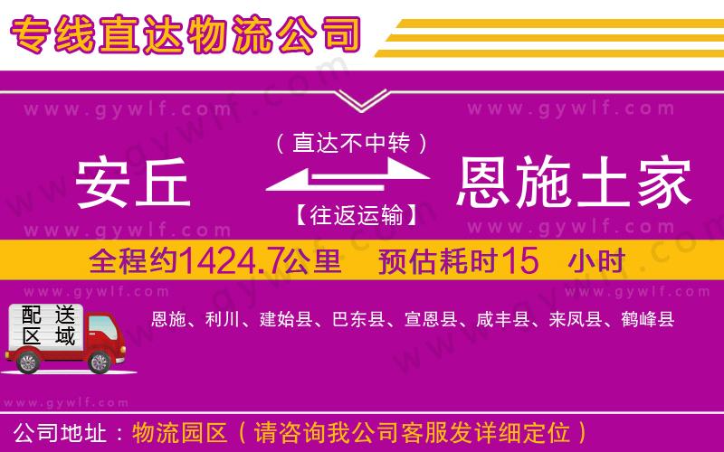 安丘到恩施土家族苗族自治州物流公司