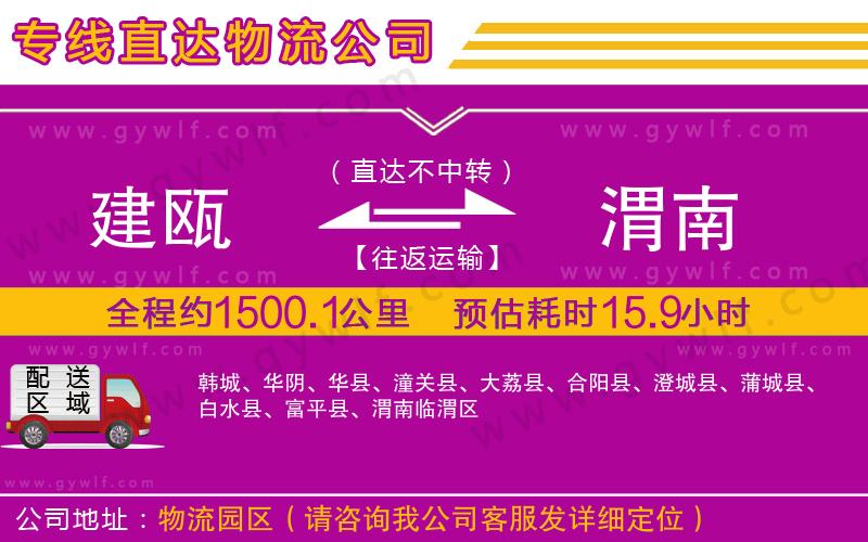 建甌到渭南物流公司 建甌到渭南物流公司