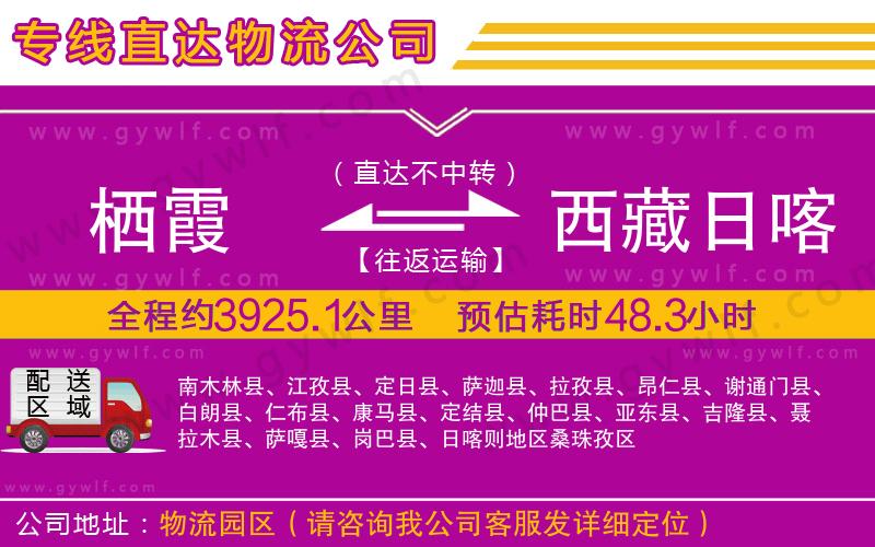 棲霞到西藏日喀則地區(qū)物流公司