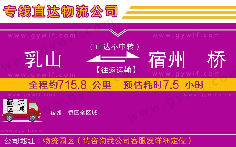 乳山到宿州埇橋區(qū)物流公司
