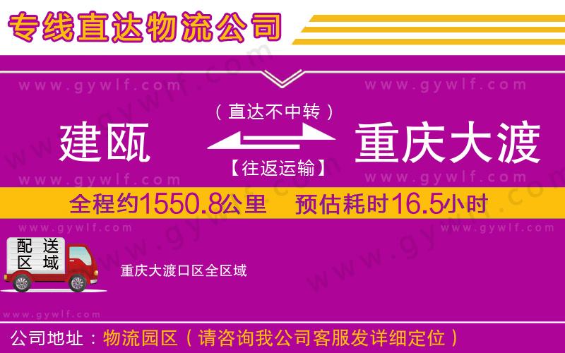 建甌到重慶大渡口區(qū)物流公司 建甌到重慶大渡口區(qū)物流公司